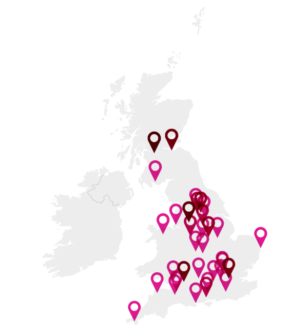 Young Leaders - Map of Britain with pins