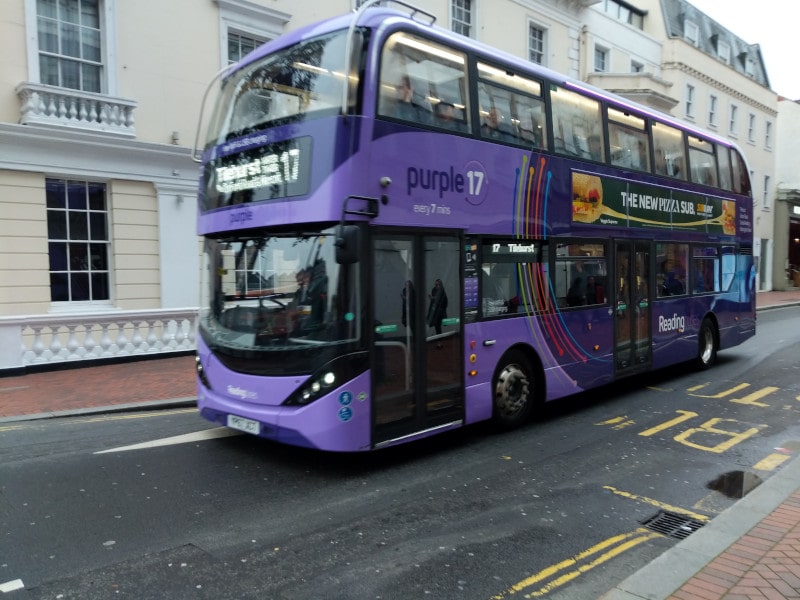 purple bus