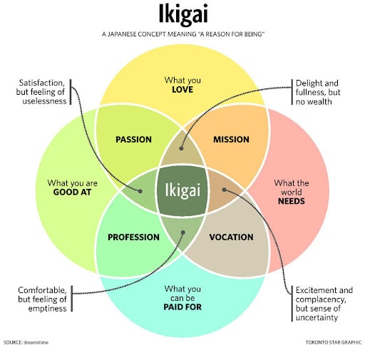 Ikigai venn diagram