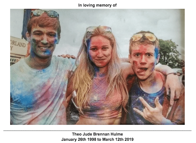 In Loving Memory of Theo Jude Brennan Hulme